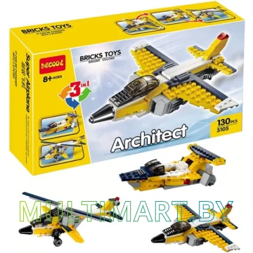 Конструктор Decool 3105 Воздушный транспорт 3 в 1 (130 деталей) картинка 2